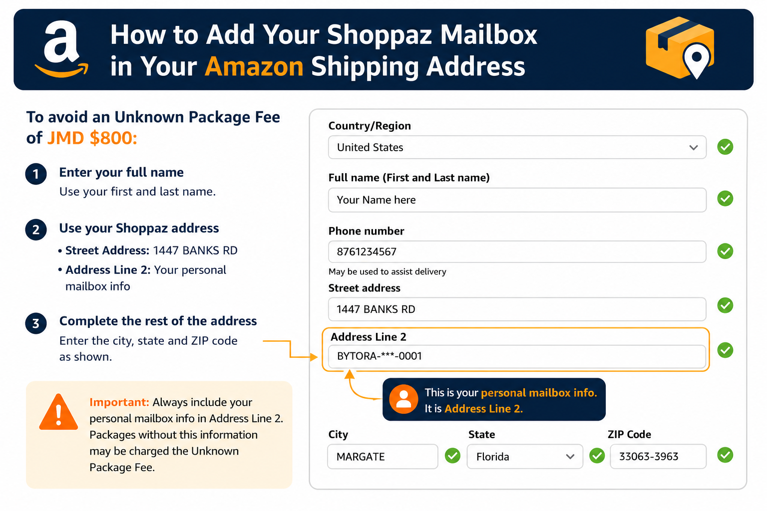 How to add your ByShip mailbox in your Amazon shipping address